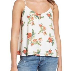 🎉SALE NWT Lush Ivory Floral Print Keyhole Tank